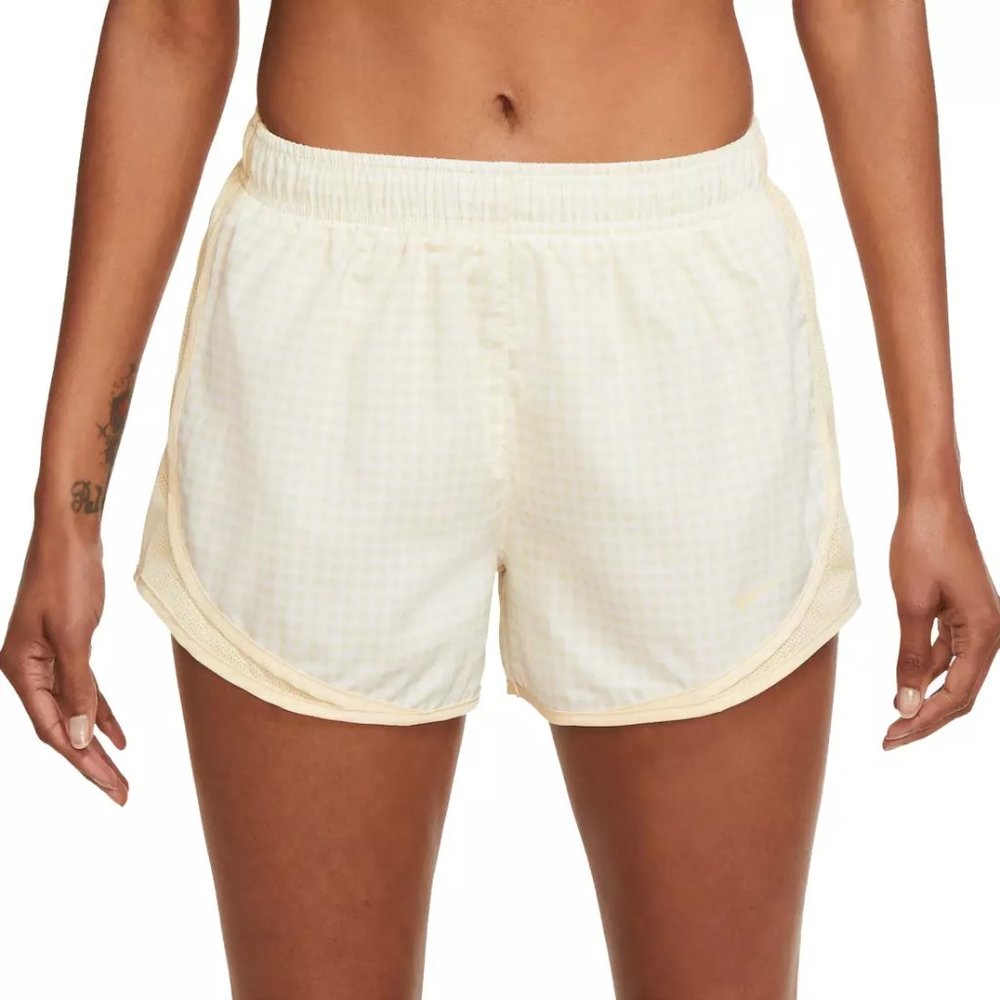 NWT Nike Women's Tempo Yellow Gingham Running Shorts SZ XS